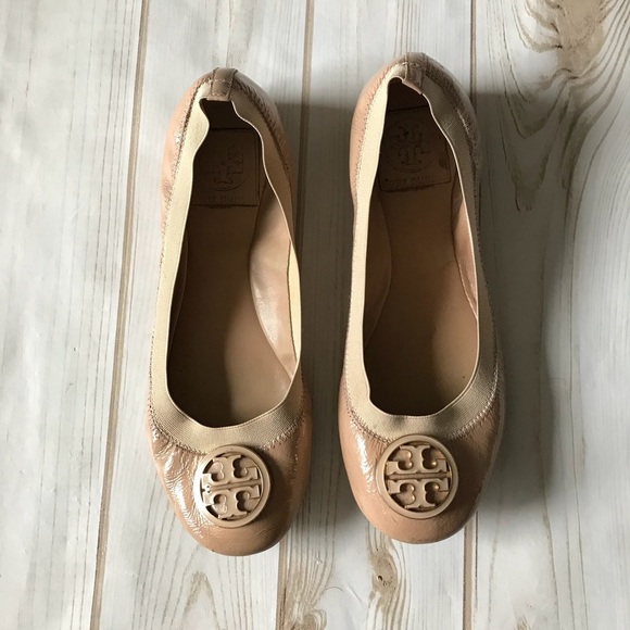 Tory Burch Shoes - Tory Burch Caroline Beige Flats